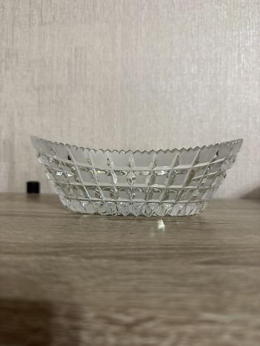 Şüşə dekorativ meyvə/qəlyanaltı qabı - Material: şəffaf qalın şüşə -