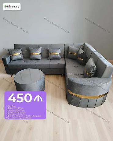Künc divan, Qonaq otağı üçün, Parça, Bazalı, Açılan