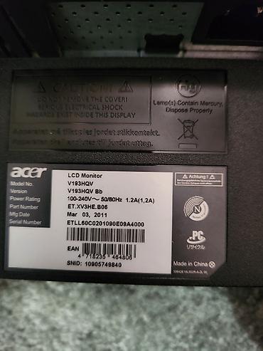 nomer o: Acer V193HQV Bb — 19" LCD‑монитор Основные характеристики: - Модель — 1