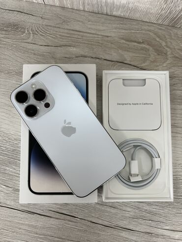 ноудбук бу: IPhone 14 Pro, Б/у, 128 ГБ, Белый, Кабель, Коробка, 81 %