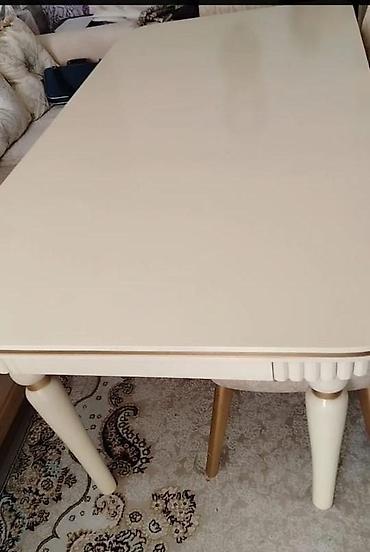 ikinci el stol stul: Qonaq otağı üçün, İşlənmiş, Açılan, Dördbucaq masa, 8 stul — 2