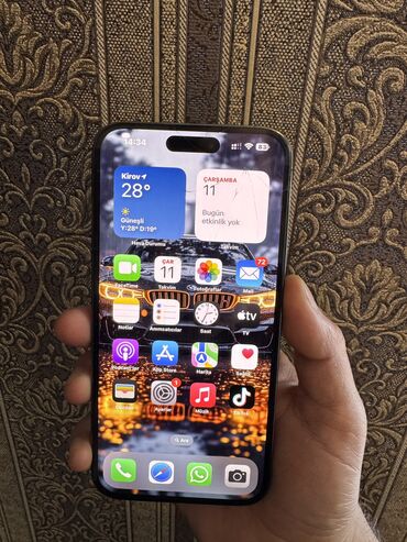 Apple iPhone: IPhone 14 Pro Max, 128 GB, Deep Purple, Face ID, Simsiz şarj, Sənədlərlə