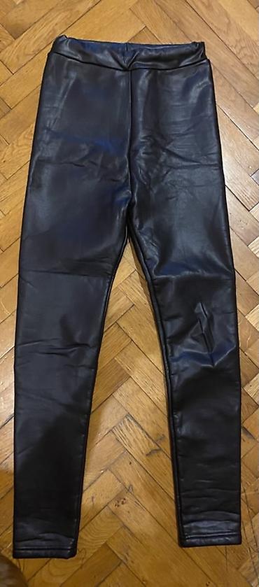 şalvar modelleri 2022: Qara eko‑dəri şalvar/leggins - Material: yumşaq, parıltılı eko‑dəri — 1