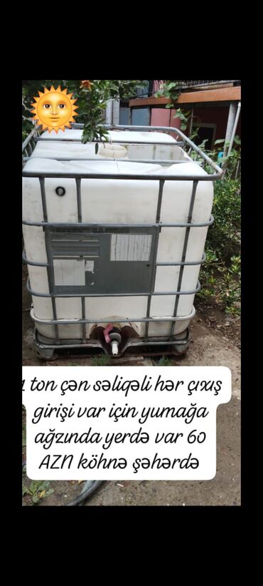 ikinci el qap: Bak, Plastik, 1000 l l, İşlənmiş, Ünvandan götürmə