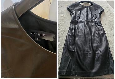 versace mindjuse: NINE WEST kožna haljina, prirodna koza, ginuine leather. Crna haljina — 3