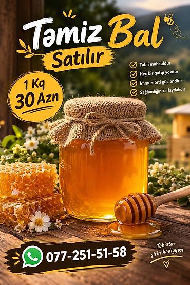 TƏMİZ BAL – 1 kq Məhsulun xüsusiyyətləri: - Təbii məhsuldur - Heç bir