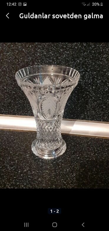 ваза напольная стеклянная высокая без узора: SSRIxrustal vazalar 16m
