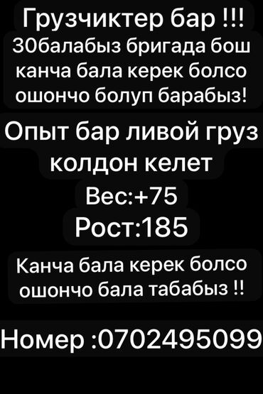 строител балдар керек: Требуется Разнорабочий, Оплата Ежедневно, Более 5 лет опыта