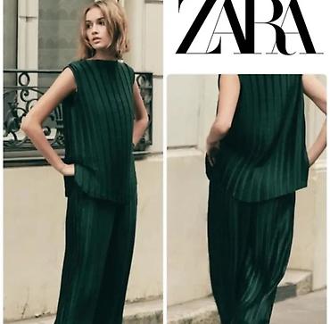 zara bot: ZARA qadın dəsti – qolsuz top və palazzo tipli şalvar - Rəng: tünd — 1