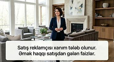 iş elanları xanımlar ucun: Satış məsləhətçisi tələb olunur, Yalnız qadınlar üçün, İşəmuzd ödəniş — 1