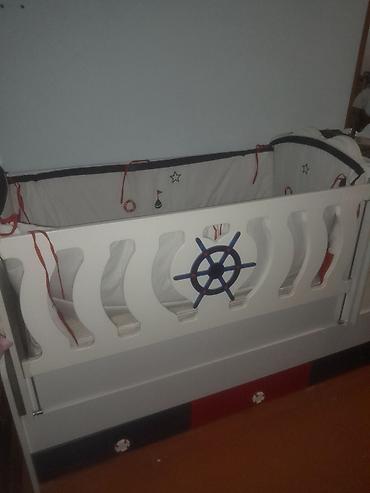 lövbər: Uşaq beşiyi – dəniz mövzulu dizayn - Material: ağ rəngli MDF/LDSP — 1