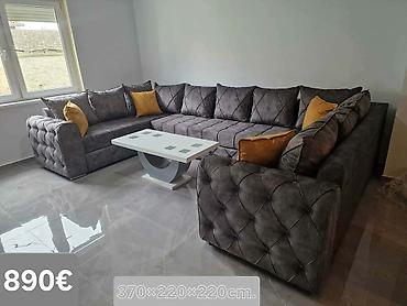 Ugaone garniture: Ugaona garnitura U-oblika – dimenzije 370 × 220 × 220 cm - Prostrana — 10