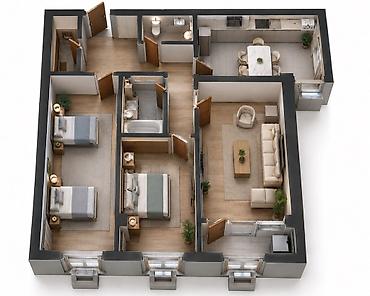 Продажа квартир: 3 комнаты, 102 м², Кок-Жар ж/м Элитка, 10 этаж, ПСО (под самоотделку) — 4