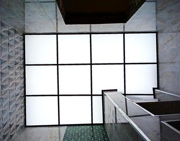 Asma tavanlar: LED işıqlı dekorativ tavan panelləri – mərmər teksturalı və geometrik — 6