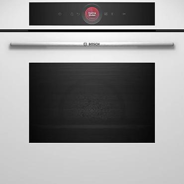 qaz plite: Soba Bosch HBG7341W1 Elektrik 71L Qril Konveksiya Elektron Ağ — 1