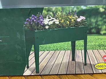Žardinjere: Visoka baštenska žardinjera na nogarama – metalna, zelena - — 8
