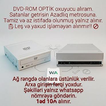 DVD-ROM optik oxuyucu alınır. Ağ rəngdə olanlara üstünlük verilir