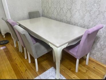 Masa və oturacaq dəstləri: Qonaq otağı üçün, Yeni, Dördbucaq masa, 6 stul, Türkiyə