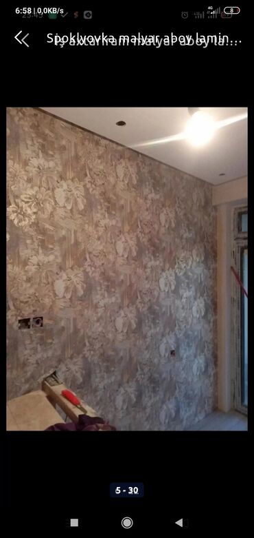 Təmir işləri: Malyar Aboy ustası laminat paduqa spoklyovka astar üz vurulması işleri — 10