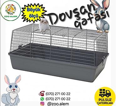siçan: Dovşan qəfəsi – böyük ölçü - Ölçülər: 78 x 40 x 47 sm - Geniş, havadar — 1