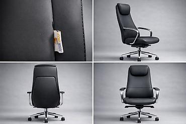 Офисные кресла: Офисное кресло, Новый, С колесиками, цвет - Черный, Экокожа, Платная доставка — 9