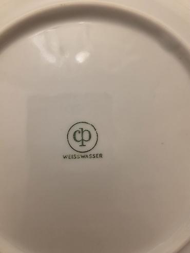 1 yas dekoru: Boşqablar, 6 ədədli dəst, rəng - Qızılı, Farfor, Almaniya — 2