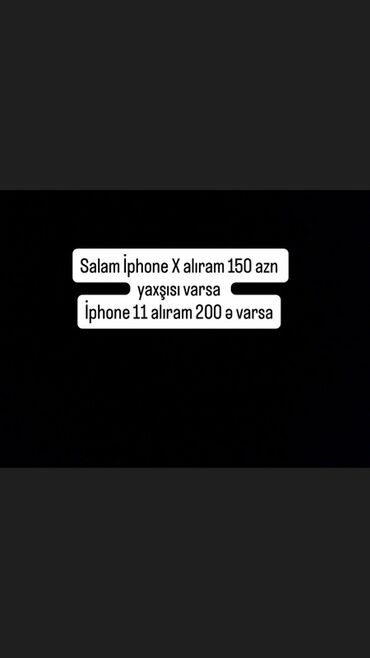 sharp soyuducu servis: Xidmət: iPhone alışı Mətnə əsasən tələb: - iPhone X alınır — 150 AZN