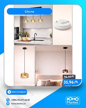 Ev üçün digər mallar: 🔥 Çilçıraq ✅ Marka: No Brand ✅ Lampa GX-53 ✅ Rəng: Qızılı, qara ✅ — 1
