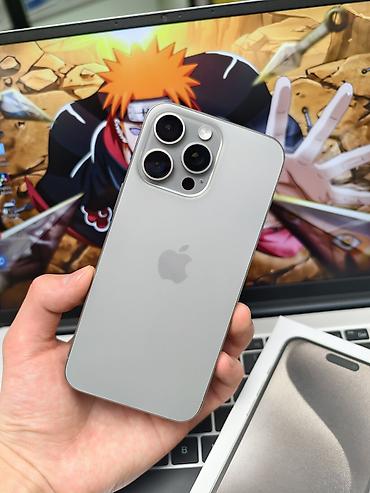 IPhone 15 Pro Max, Б/у, 512 ГБ, Natural Titanium, Коробка, 79 %