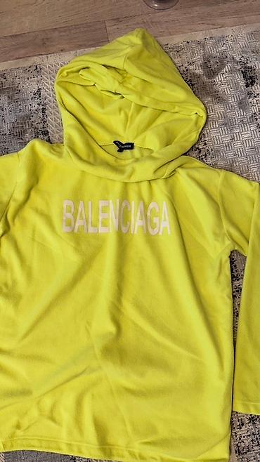 Жеке буюмдар: Кофта с капюшоном Balenciaga, размер L. - Цвет: неоново‑жёлтый - — 3