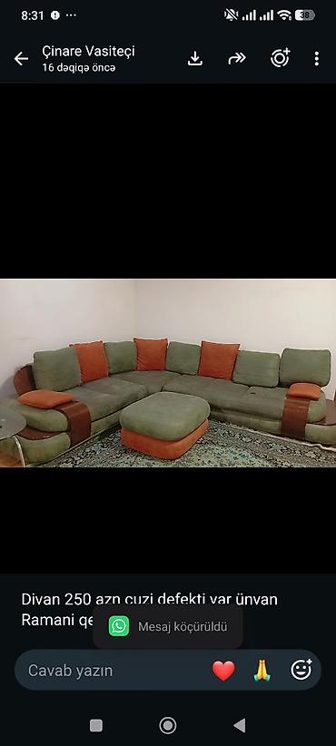 Divan 250 azn cuzi defekti var ünvan Ramani qes.Çinarə 3218 lalafo.az -da Divan 250 azn cuzi defekti var ünvan Ramani qes.Çinarə 3218