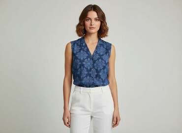 niebieska bluzki z krótkim rękawem: Women's blouse, size S