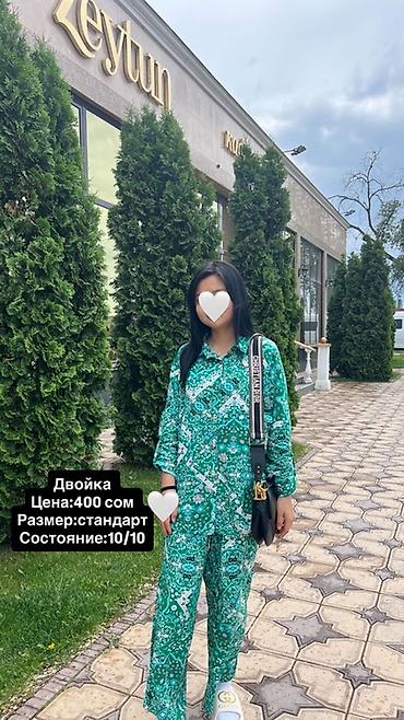 Двойка женская - Комплект из рубашки на пуговицах с воротником и — 1