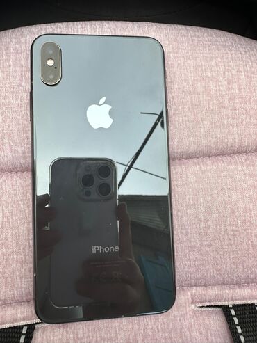 купить ноутбук в бишкеке в рассрочку: IPhone Xs Max, Колдонулган, 256 ГБ, Black Titanium, Каптама, 100 %