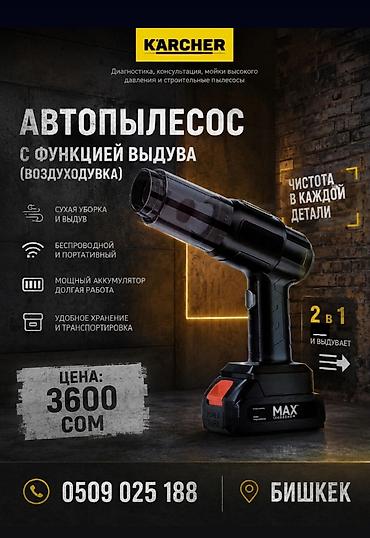 Аксессуарлар жана тюнинг: Автопылесос с функцией выдува (воздуходувка) Karcher - 2-в-1: сухая — 1