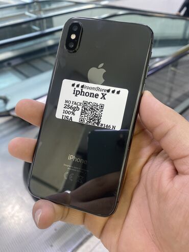 Apple iPhone: IPhone X, Б/у, 256 ГБ, Черный, 100 %