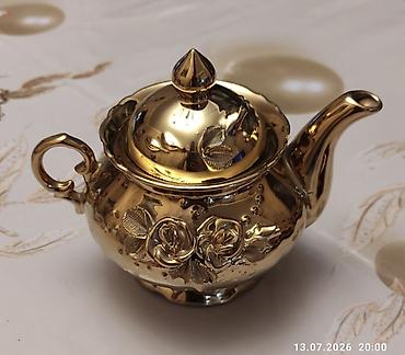 qızıl balıq: Çay dəsti, rəng - Qızılı, Keramika — 4