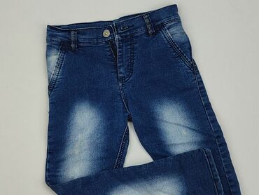 modne jeansy: Spodnie jeansowe, 5-6 lat, 110/116, stan - Bardzo dobry