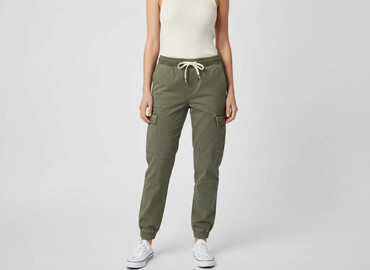 spodnie ze ściągaczem na dole: H&M, Cargo for women