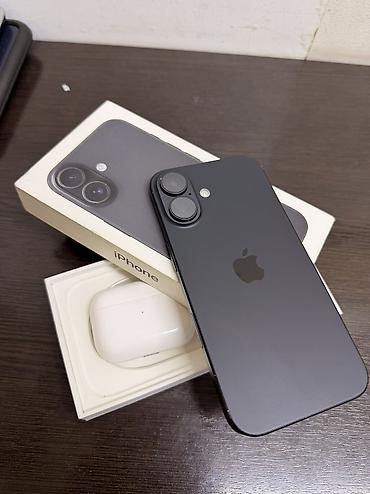 Техника и электроника: IPhone 16, Б/у, 128 ГБ, Черный, 90 % — 1