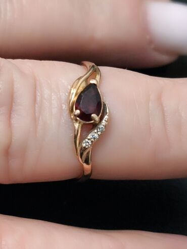 пандора набор сердечки: Кольцо, Проба 585, Женские, Гранат