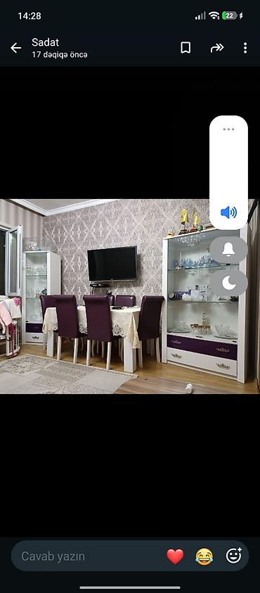ag mebel destleri: Qonaq otağı mebel dəsti Tərkib: - Açıq rəngli masa + 6 ədəd bənövşəyi — 1