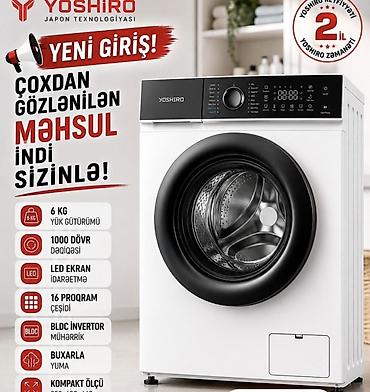 Стиральные машины: YOSHIRO avtomat paltaryuyan - Yük tutumu: 6 kq - Sıxma sürəti: 1000 — 2