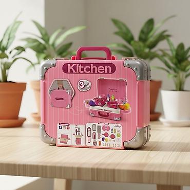 mobil oyuncaq: Uşaq oyuncağı: 3‑ü 1‑də daşınan mətbəx dəsti – “Kitchen / Home — 4