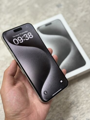 Apple iPhone: IPhone 15 Pro Max, 256 ГБ, White Titanium, Коробка, 87 %