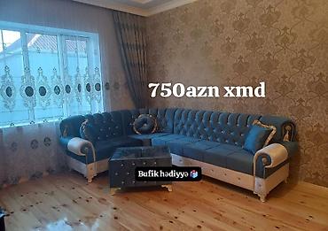 kepenek masa: Künc divan dəsti - Klassik dizaynlı, düyməli kapitone arxa hissə - — 1