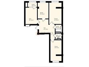 bar: 3 комнаты, 94 м², Кок-Жар мкр Элитка, 10 этаж, ПСО (под самоотделку) — 1
