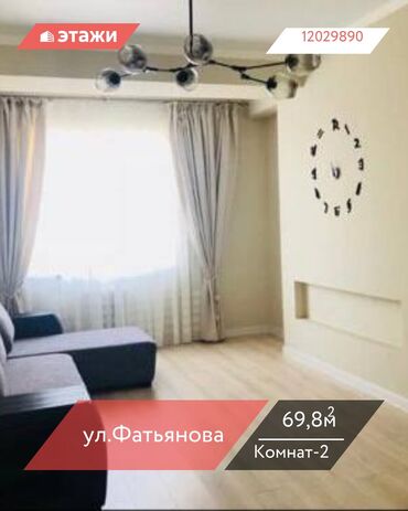 квартира с дизайнерским ремонтом жк: 2 комнаты, 69 м², Индивидуалка, 7 этаж