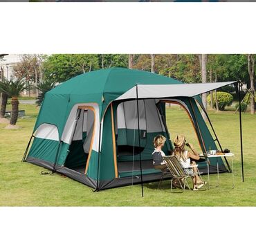 палатки для туризма и отдыха: Палатка большая двухкомнатная с тентом для кемпинга и туризма BiCamp