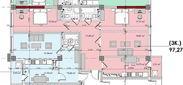 Продажа квартир: 3 комнаты, 97 м², Элитка, 5 этаж, Готовая ПСО (под самоотделку) — 10